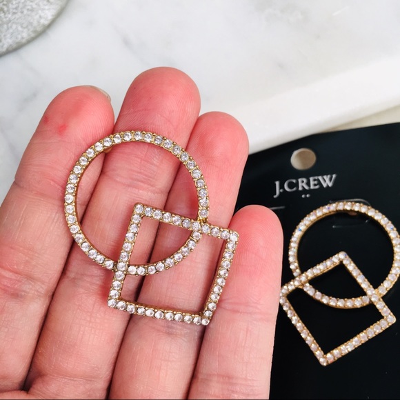 J. CREW Pavé Circle and Square Earrings - Picture 8 of 8